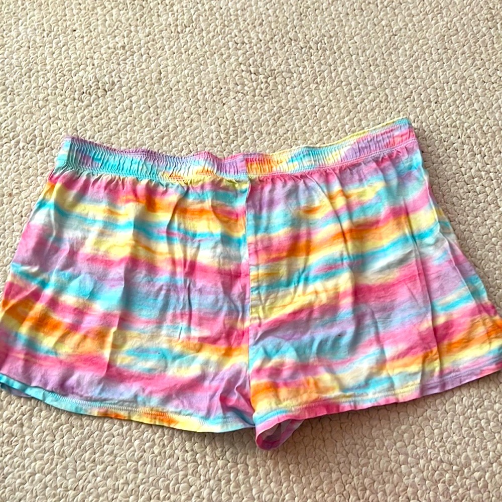 PINK Flannel Sleep Boxy Tie Dye Multicolored / rainbow size XL